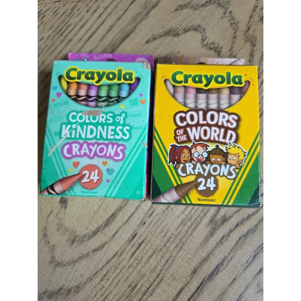 Crayola Crayons Lot  Of 2 Colors of Kindness & Colors of the World 24 Count New